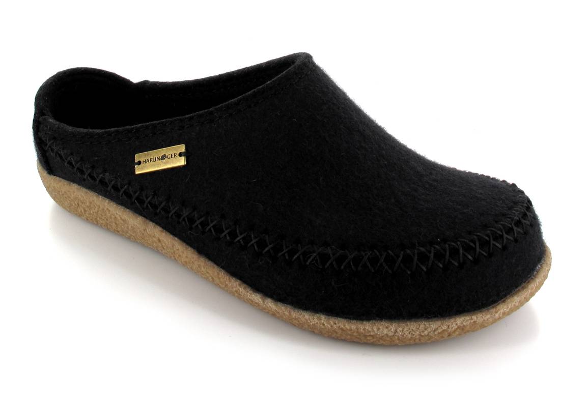 HAFLINGER-Slipper-Clog--Blizzard-Credo-Black #farbe_Black