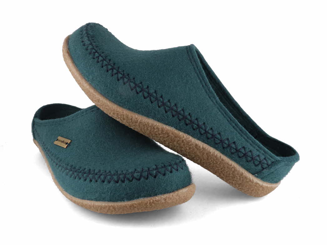 1 HAFLINGER-Men-Women-Clogs-Blizzard-Credo-pine-green #farbe_Green