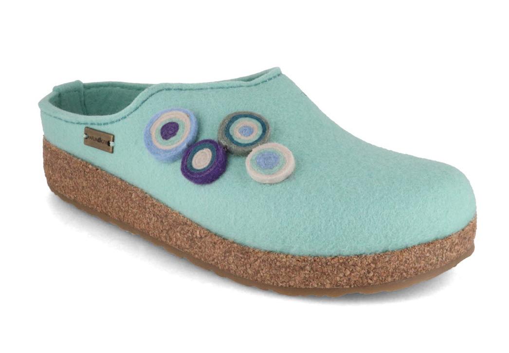 HAFLINGER-Women-Felt-Clogs-Grizzly-Kanon-peppermint #farbe_Green