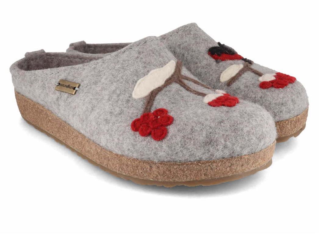 HAFLINGER-Women-Felt-Clogs-Grizzly-Winterbird-stone-gray #farbe_Grey