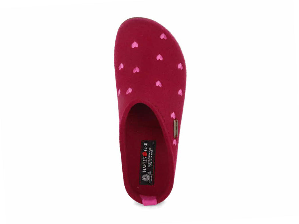 1 HAFLINGER-Women-Felt-Clogs-Grizzly-Cuoricino-port #farbe_Red