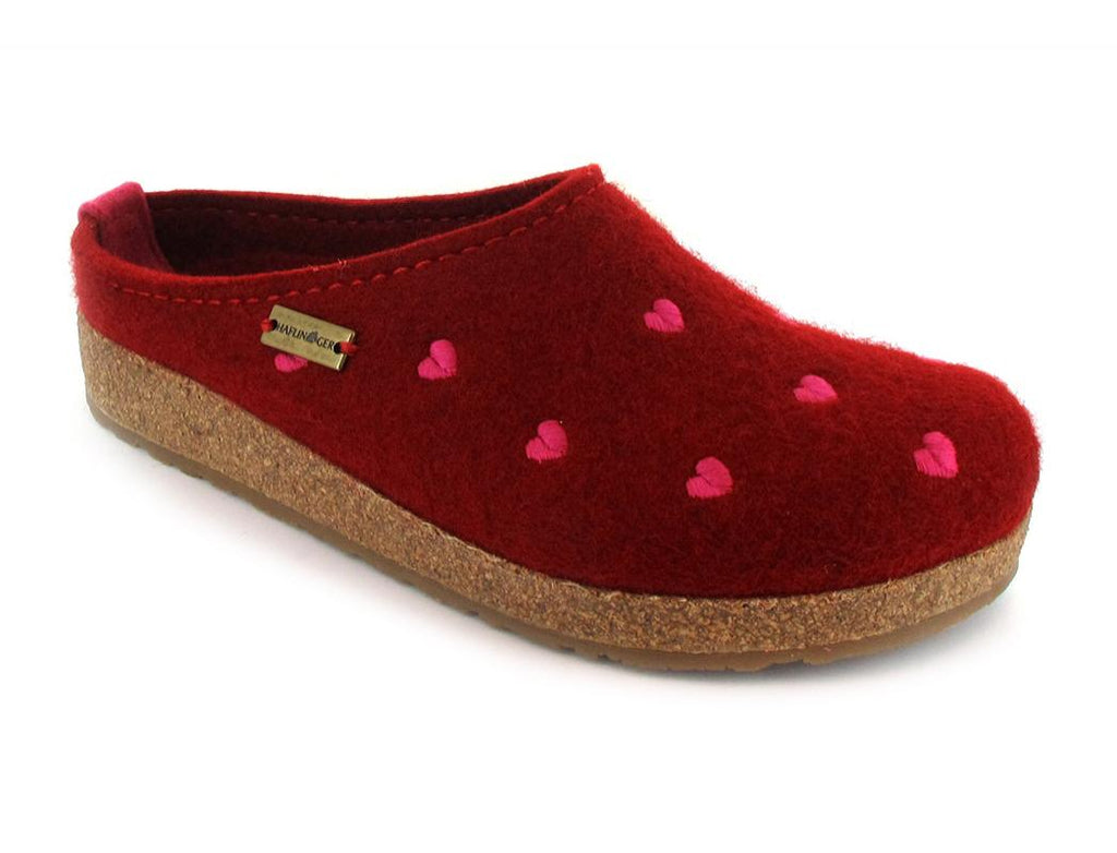 HAFLINGER® Felt Clogs with Hearts GZ Cuoricino