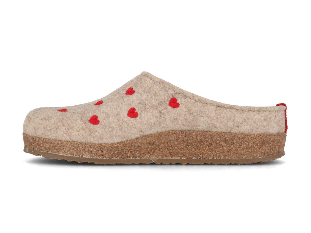 1 HAFLINGER-Women-Felt-Clogs-Grizzly-Cuoricino-beige #farbe_Beige