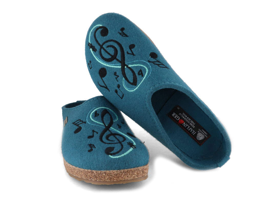 1 HAFLINGER-Women-Clogs-Grizzly-Melody-turquoise #farbe_Teal