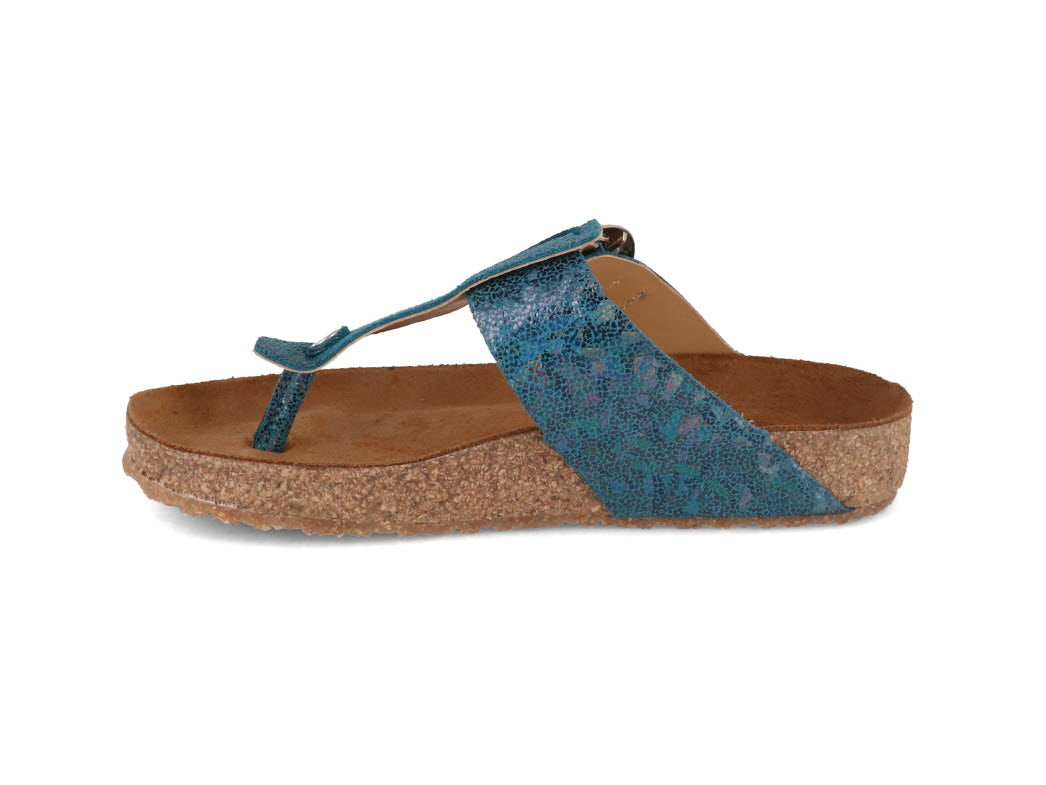1 HAFLINGER-Leather-Sandal--Round-Buckle-Corinna-Blue #farbe_Blue