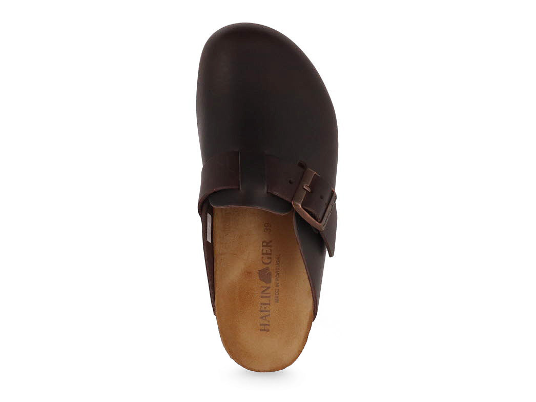 1 HAFLINGER-Men-Women-leather-Clogs-Porto-dark-brown #farbe_Brown