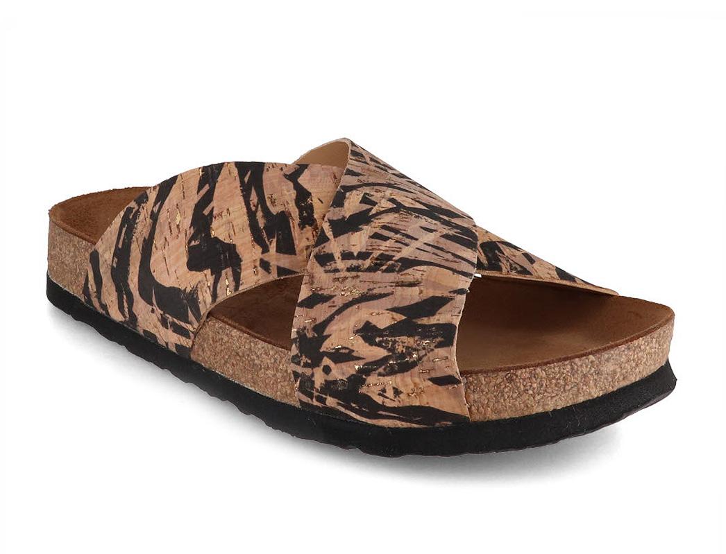 HAFLINGER-Women-Bio-Sandals-Mio-corkmulti-zebra #farbe_Beige