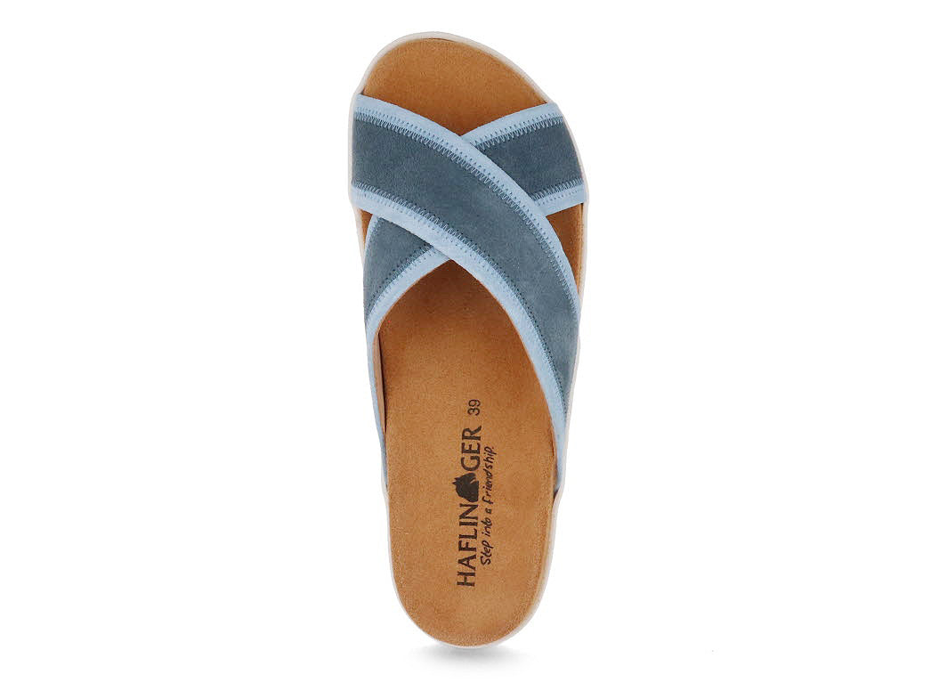 1 HAFLINGER-Women-Leather-Sandals-Summer-Slides-Palma-jeans #farbe_Blue