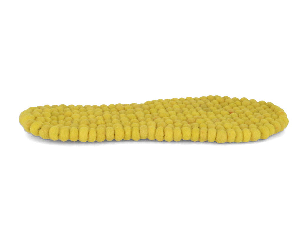 WoolFit FeelGood yellow wool footbed, side profile