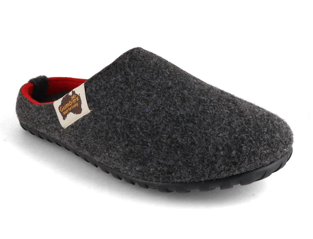 GUMBIES--Outback-Slipper-CharcoalRed #farbe_Grey