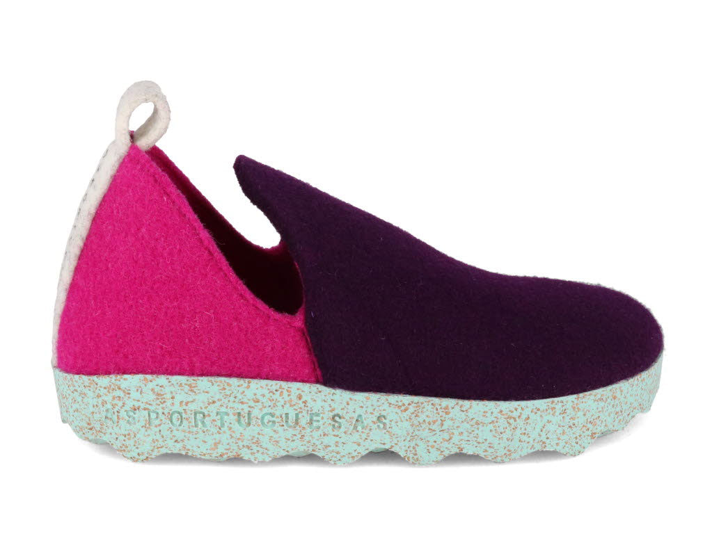 1 ASPORTUGUESAS-Shoes--Felt-Slippers-City-dk-PurpleFuchsia #farbe_Colorful