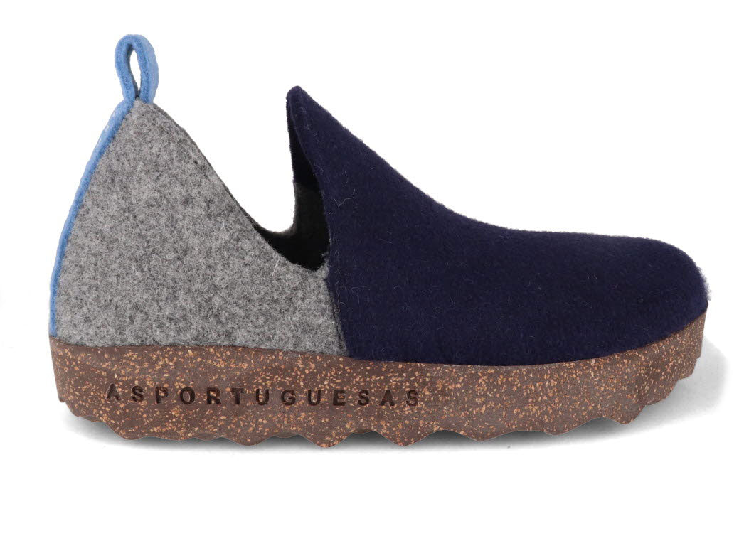 1 ASPORTUGUESAS-Felt-Slipper--City-NavyConcrete #farbe_Colorful