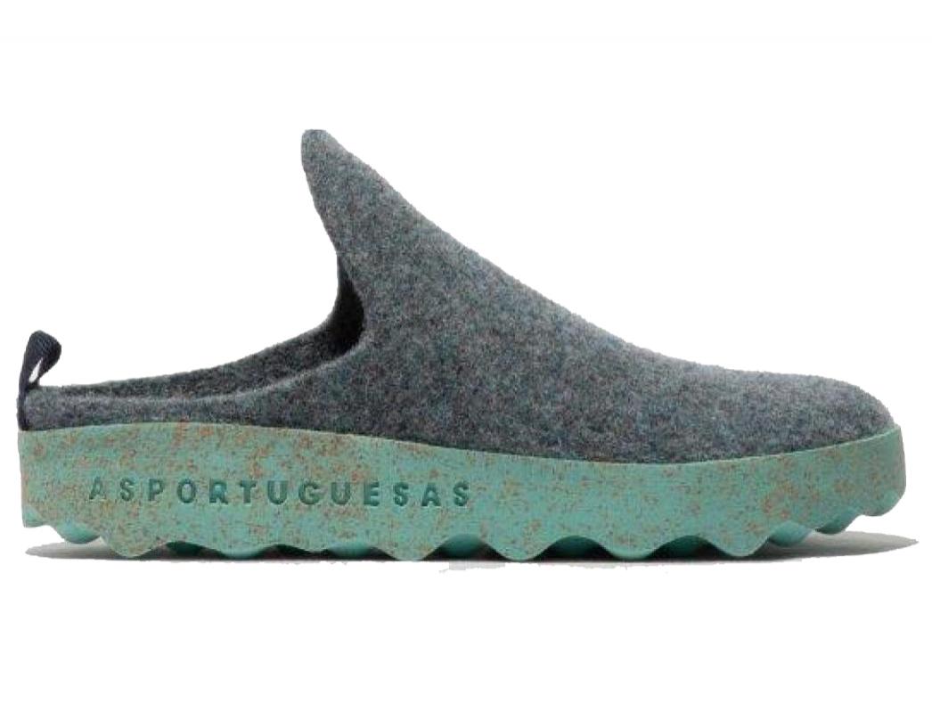 ASPORTUGUESAS-Women-Felt-Clogs-Come-grey-blue #farbe_Green