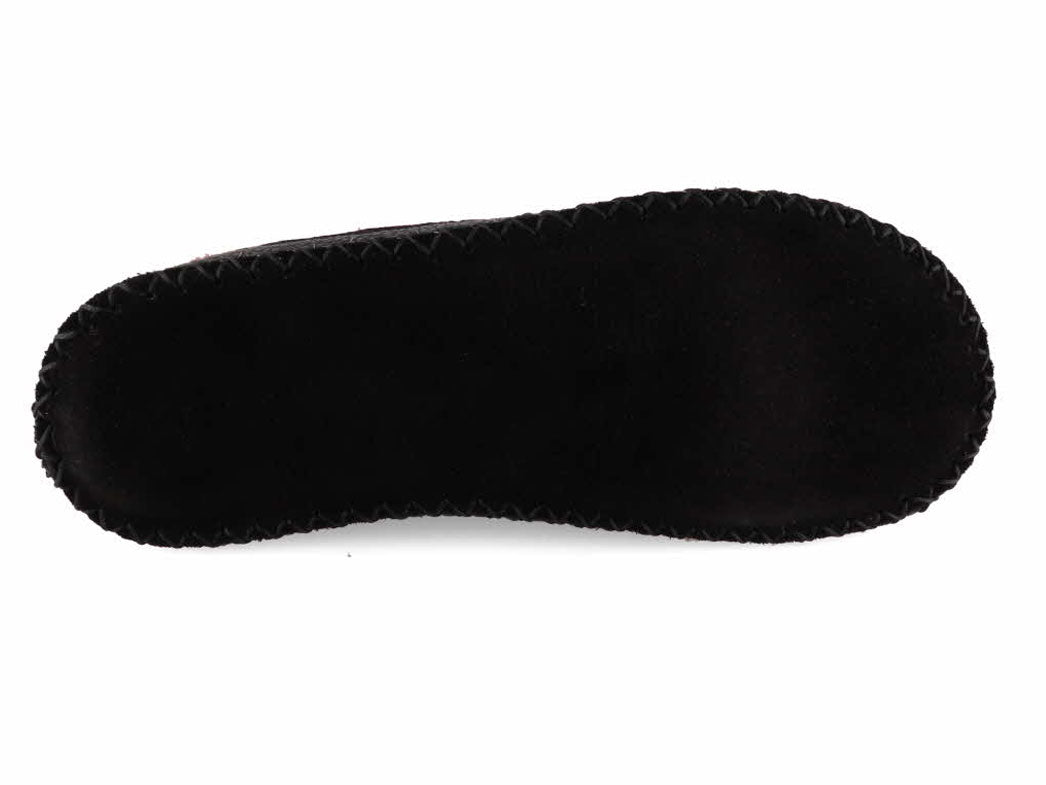 Black outsole of Tuffeln Urig red women's slipper