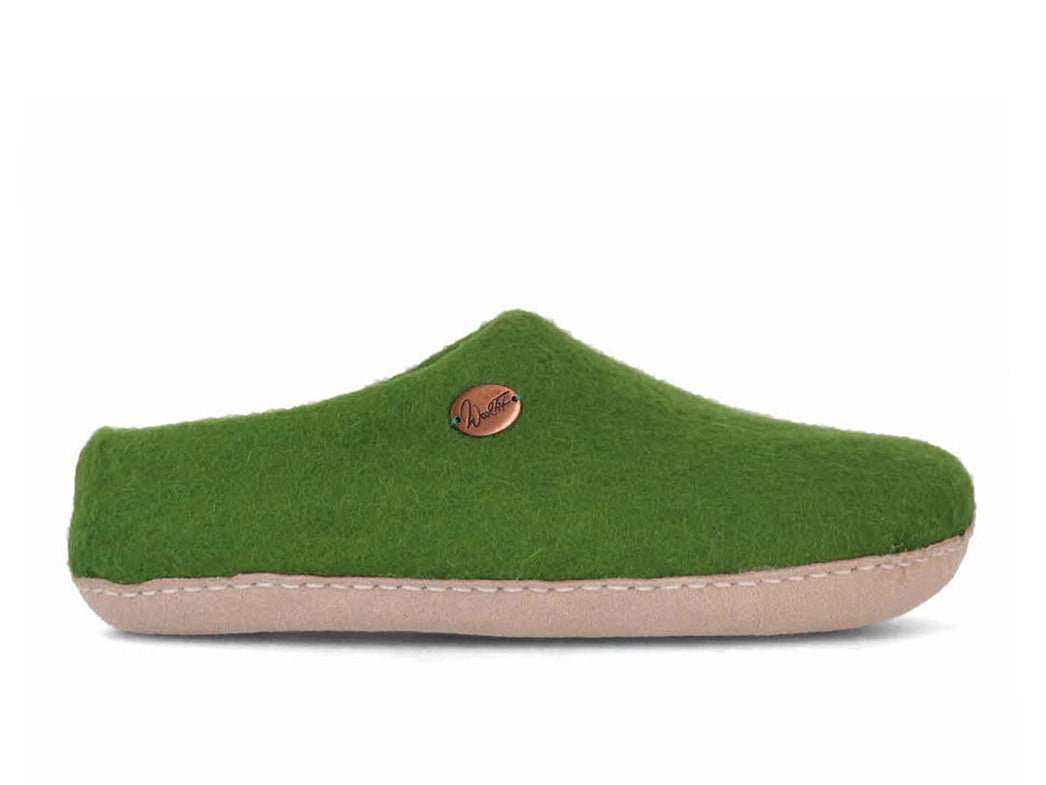 Woolfit Felt Slippers Footprint Green, footwear, outer lateral profile