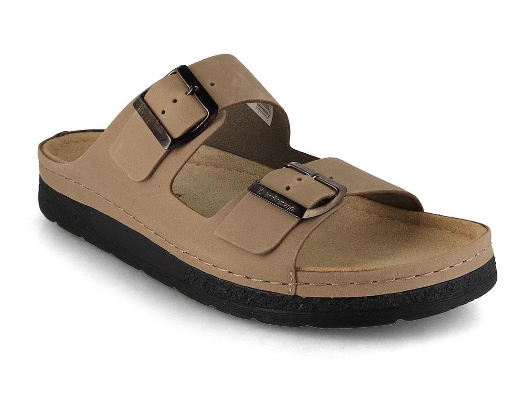 Berkemann BERKINA Adam showing two sand-colored leather straps with adjustable buckles