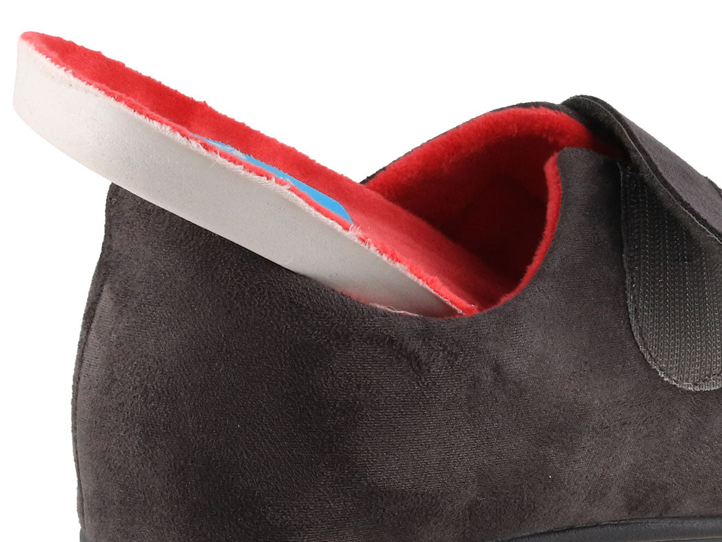 Varomed vital Binti dark gray slipper with removable footbed lifted