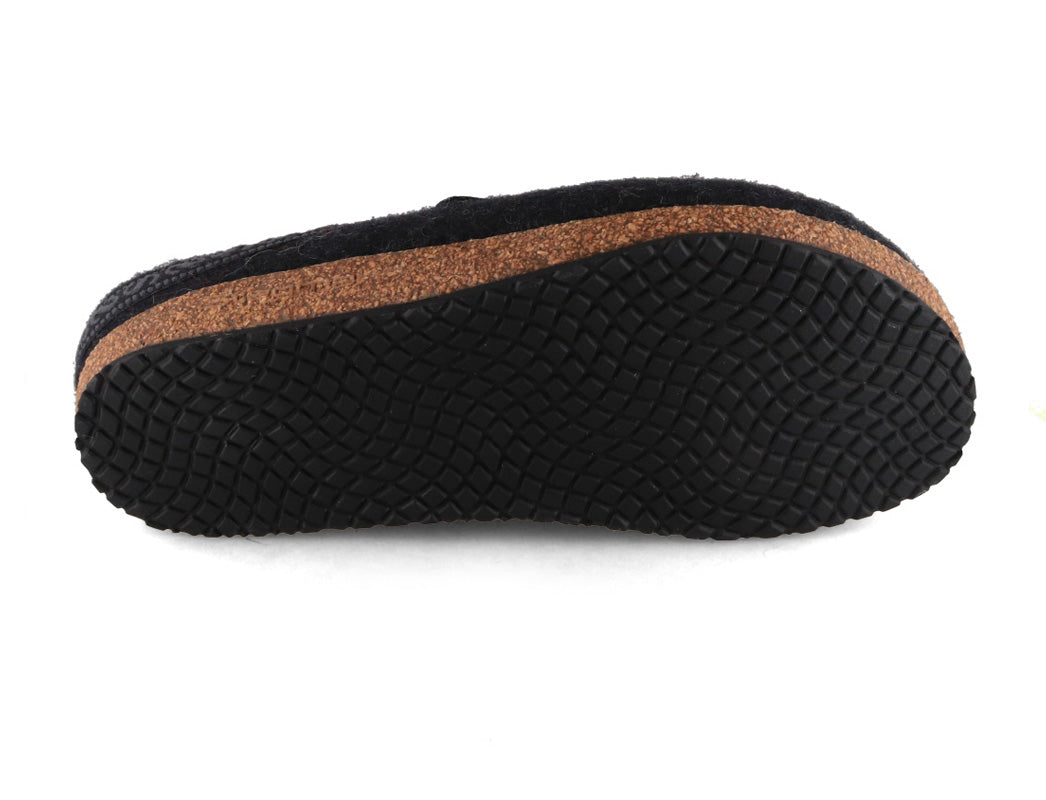 Stegmann Original 108 Wool Clogs, Graphite, textured rubber outsole