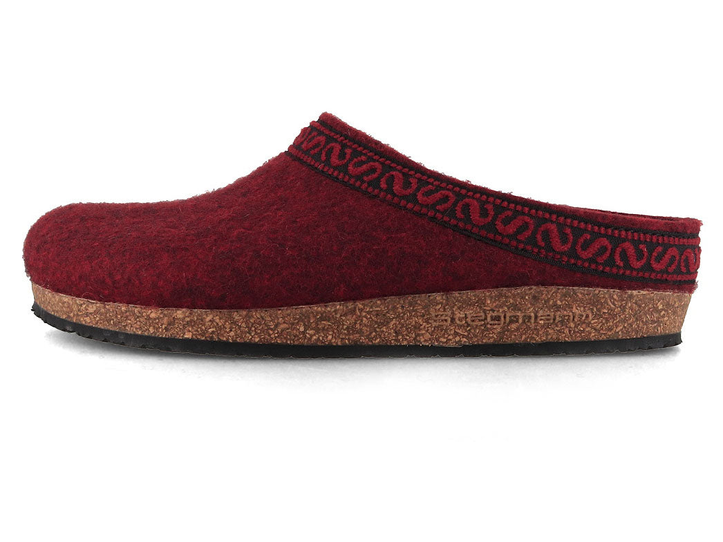 Stegmann Women's Original 108 Wool Clogs, Firebrick, opposite side view