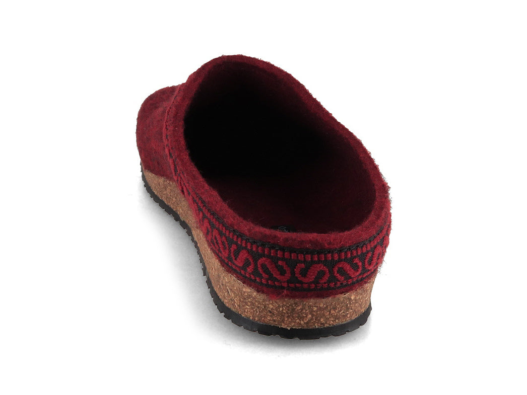 Stegmann Women's Original 108 Wool Clogs, Firebrick, rear view