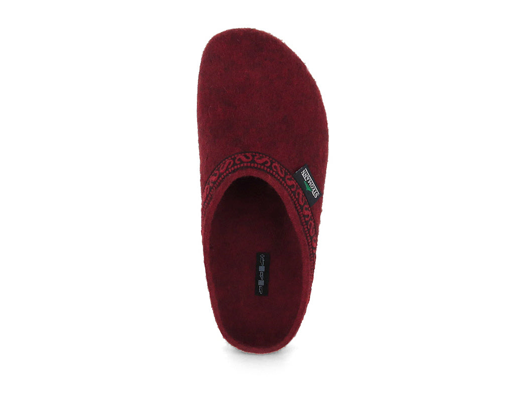 Stegmann Women's Original 108 Wool Clogs, Firebrick, top view