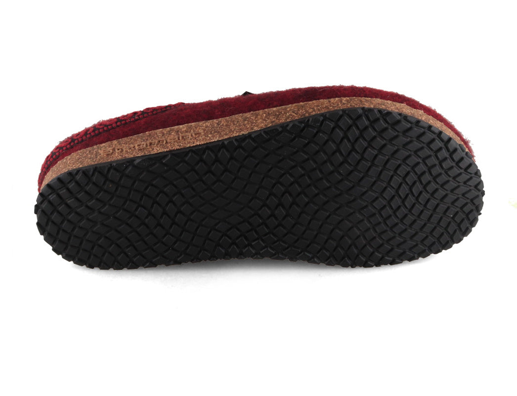 Stegmann Women's Original 108 Wool Clogs, Firebrick, textured rubber outsole