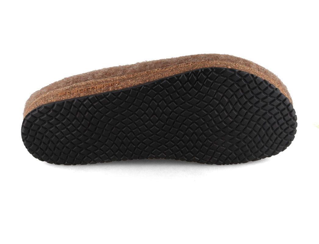 Stegmann Eco Wool Clogs, Shetland Brown, textured rubber outsole
