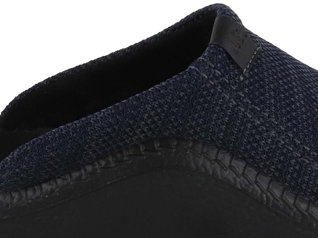 Westland Monaco 03 Men's Nappa Leather Slippers, Ocean, knit upper detail