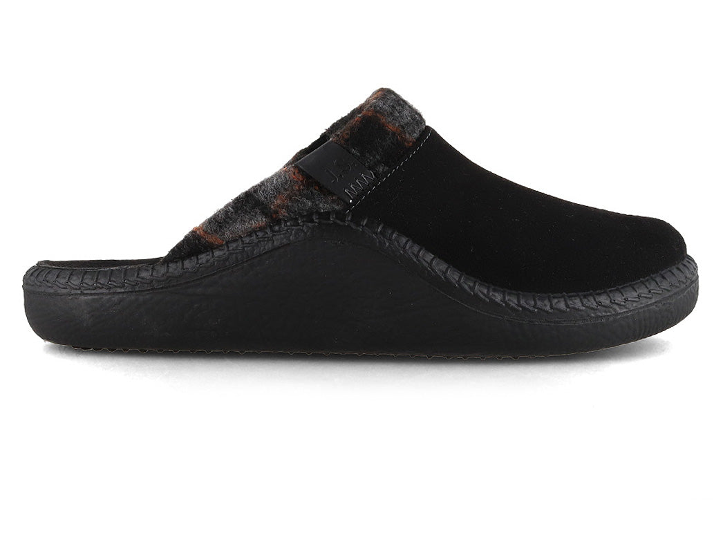 Josef Seibel Monaco H14 Men's Slippers, Black, side profile