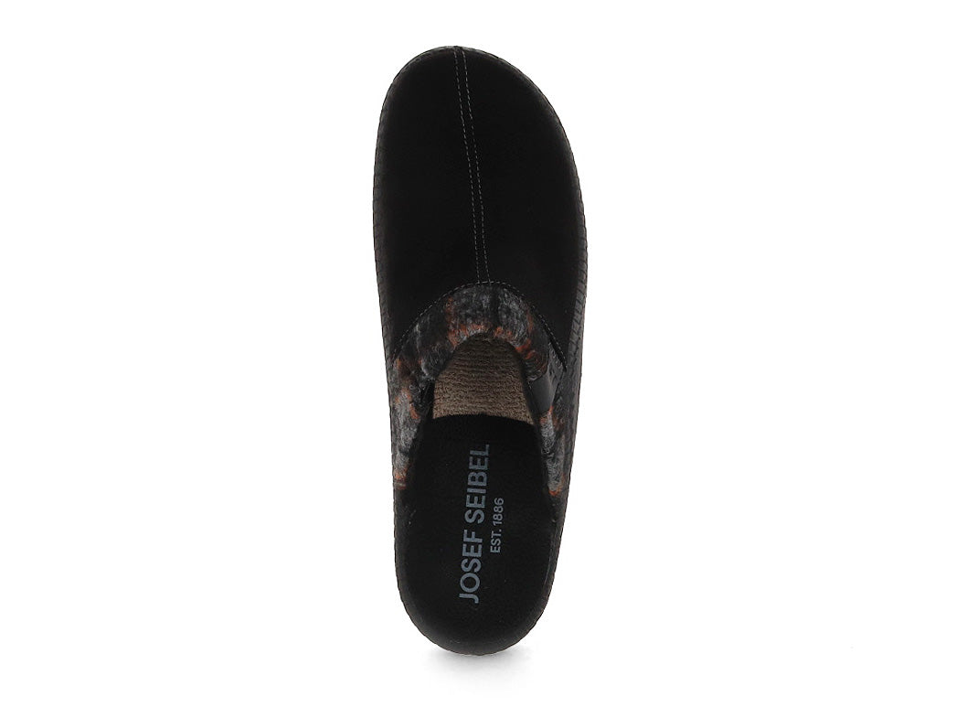 Josef Seibel Monaco H14 Men's Slippers, Black, top view