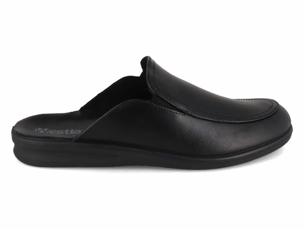 Josef Seibel Belfort 20 Men's Leather Clogs, Black, side profile