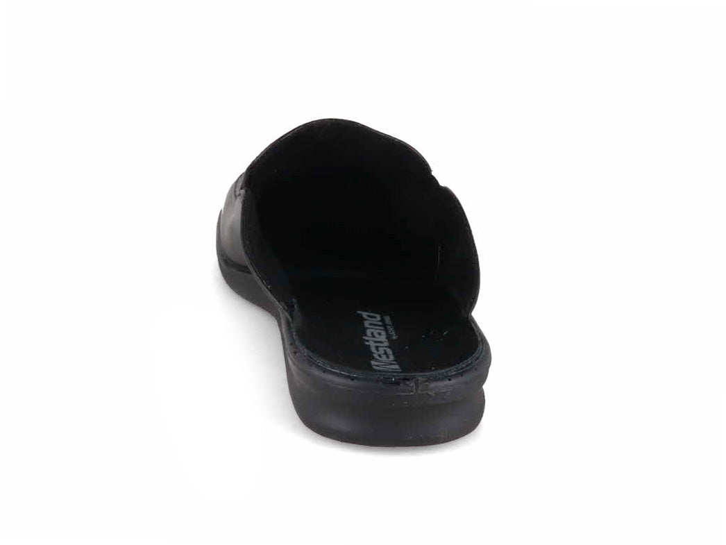 Josef Seibel Belfort 20 Men's Leather Clogs, Black, rear and footbed view