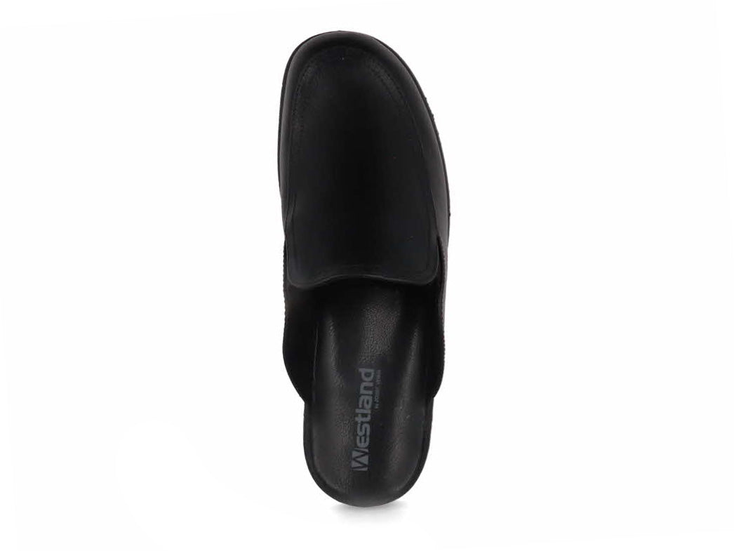 Josef Seibel Belfort 20 Men's Leather Clogs, Black, top view