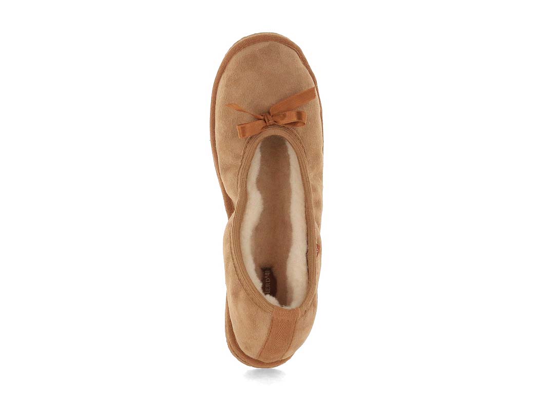 SHEPHERD Women Lambskin Ballerinas 'Stacy' in chestnut, top view
