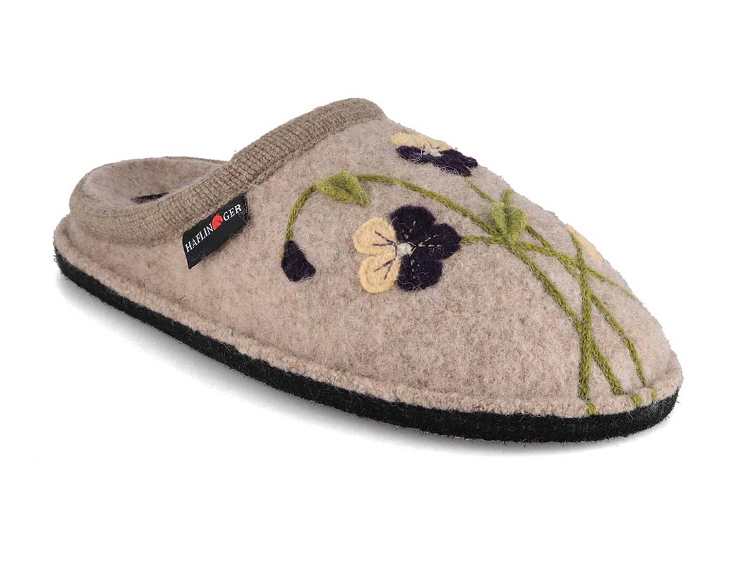 1 HAFLINGER-Women-Boiled-Wool-Slippers-Flair-Viola-beige #farbe_Beige