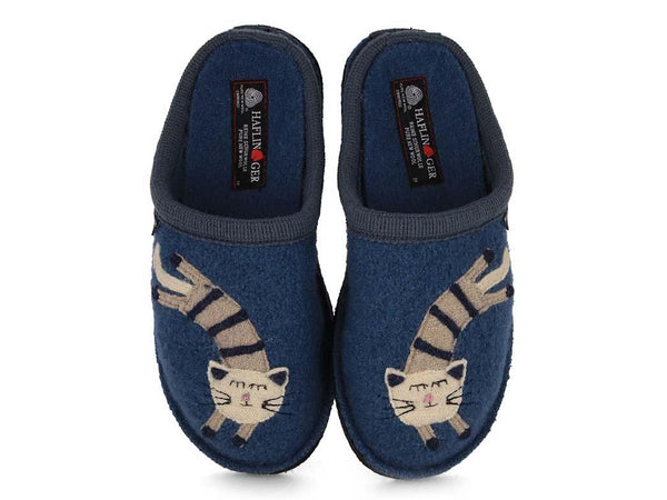 HAFLINGER-Women-Boiled-Wool-Slippers-Flair-Choupette-blue #farbe_Blue