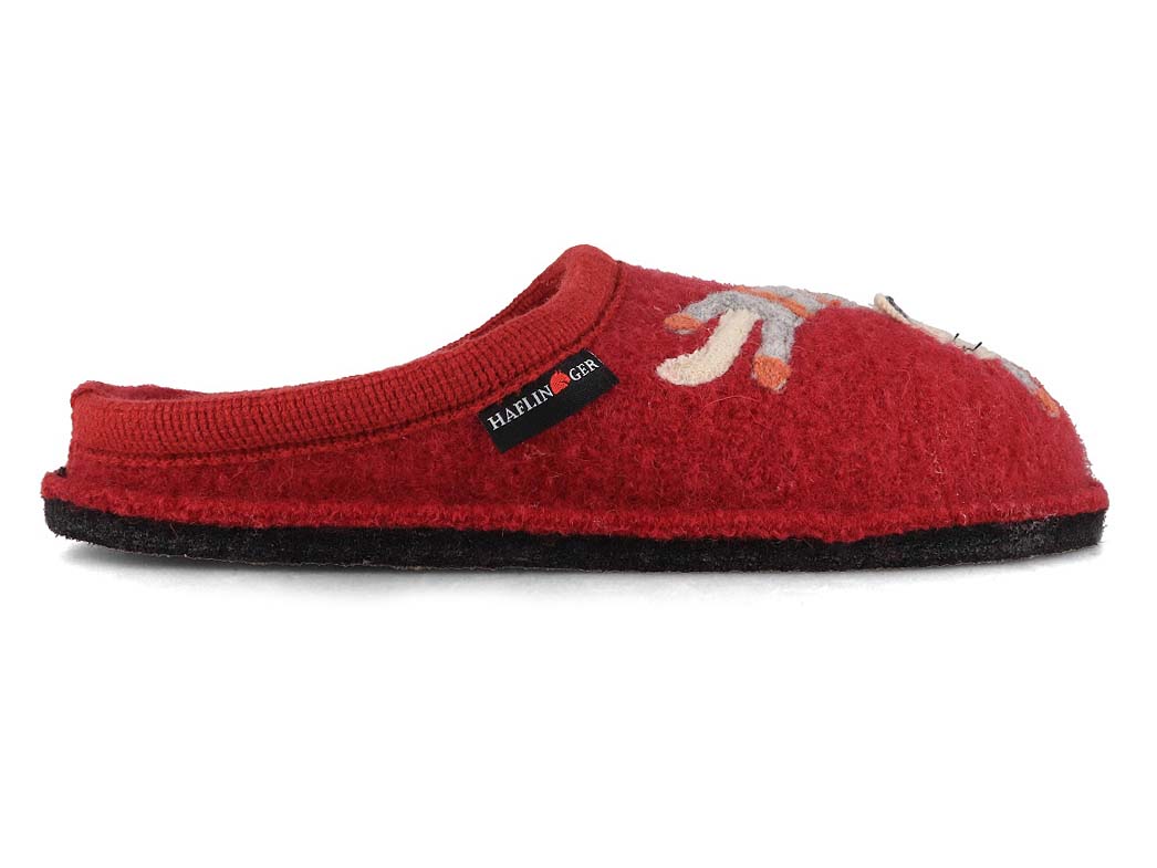 1 HAFLINGER-Women-Wool-Slippers-Flair-Choupette-burgundy #farbe_Red