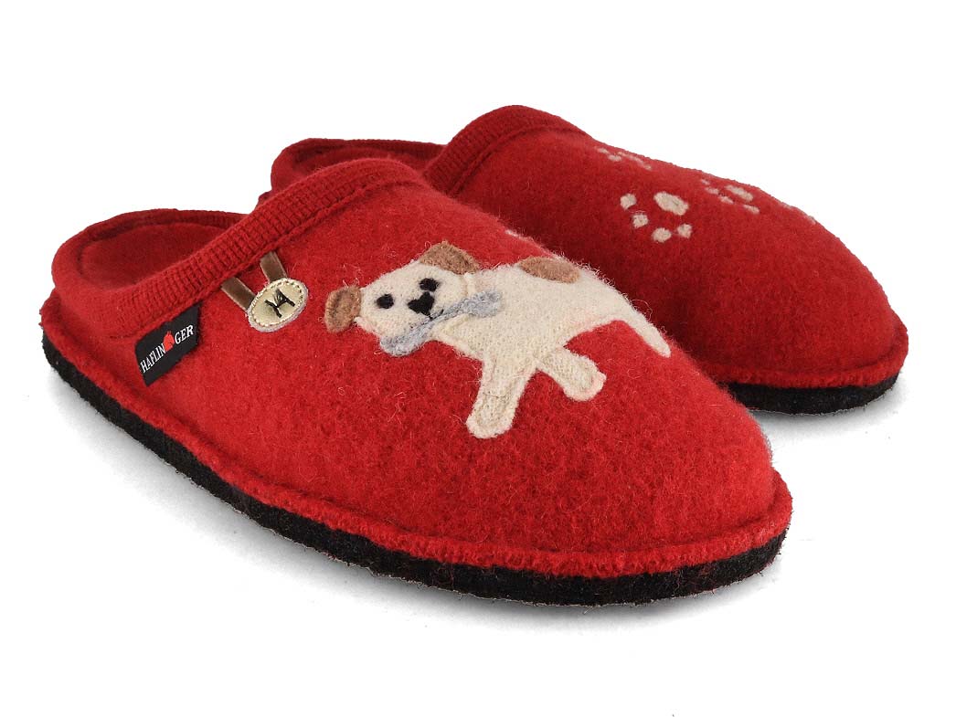1 HAFLINGER-Women-Boiled-Wool-Slippers-Flair-Fido-paprika #farbe_Red