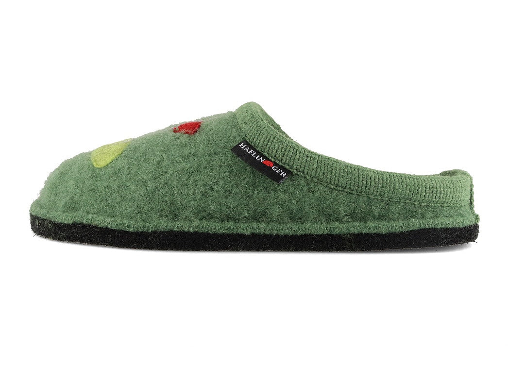 HAFLINGER Flair Golf Unisex Boiled Wool Slippers, Fern Green