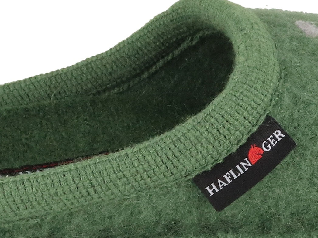 HAFLINGER Flair Golf Unisex Boiled Wool Slippers, Fern Green