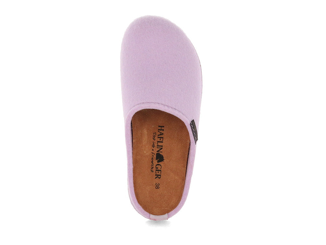 HAFLINGER Manhattan Women's Wool Felt Slippers in Lilac, top view