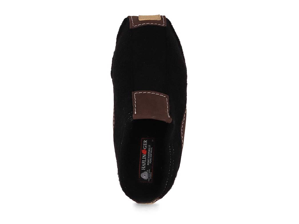 1 HAFLINGER-Men-Women-Boiled-Wool-Slippers-Pocahontas-black #farbe_Black