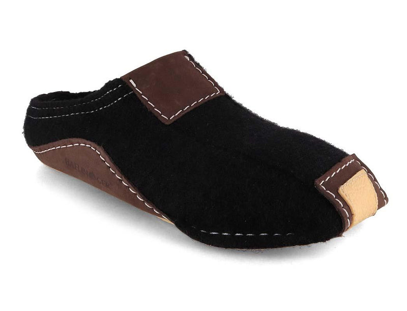 HAFLINGER-Men-Women-Boiled-Wool-Slippers-Pocahontas-black