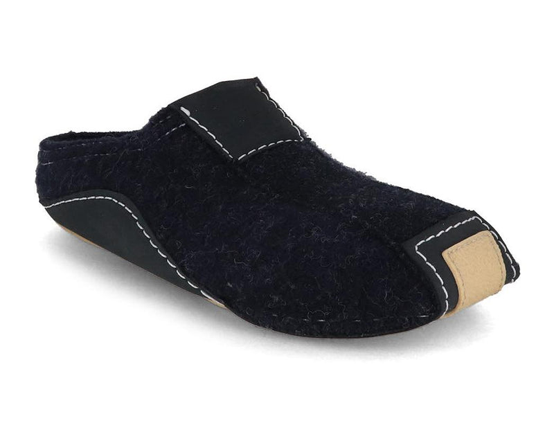 HAFLINGER-Unisex-Boiled-wool-Slippers-Pocahontas-captain-blue