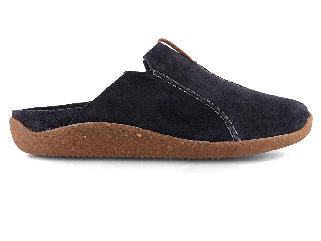 Josef Seibel Vince Men's Leather Clogs, Ocean Blue, side profile