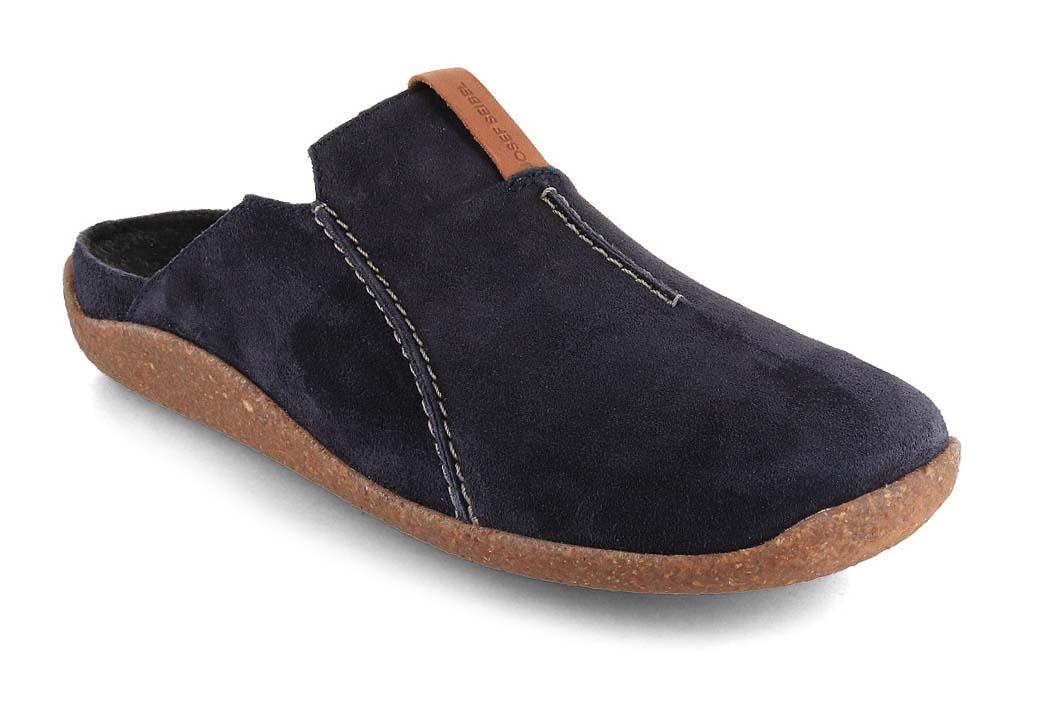 Josef Seibel Vince Men's Leather Clogs, Ocean Blue, three-quarter front view