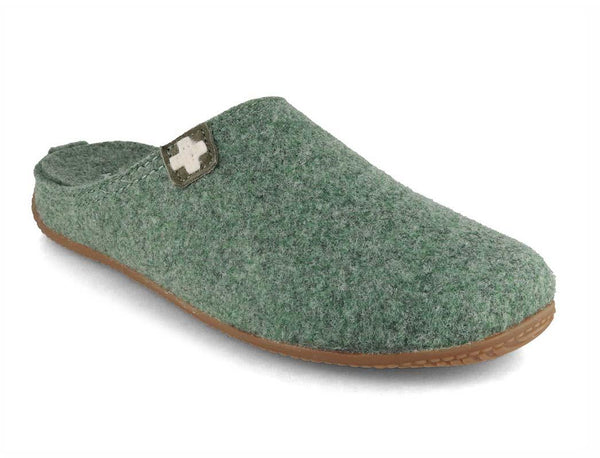 Living-Kitzbhel-Women-Men-Felt-Slippers-Swiss-Cross-forest #farbe_Green