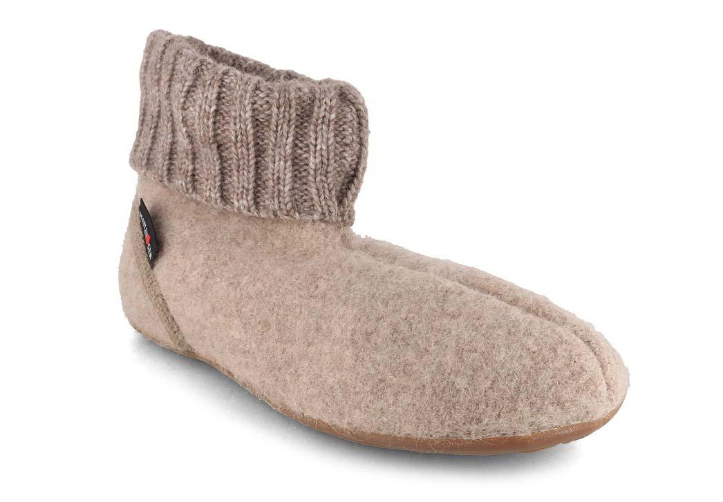 HAFLINGER-Unisex-Slipper-Boots-Everest-Karlo-paper-mottled-eco #farbe_Beige