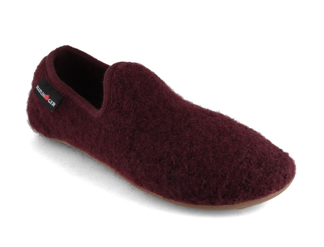 HAFLINGER Everest Charlie bordeaux showing a plain bordeaux closed-back felt upper
