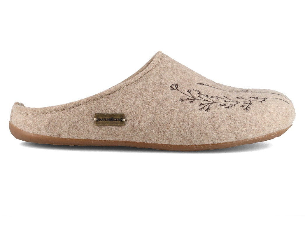 HAFLINGER Everest Botanica Women's Wool Felt Slippers, Beige